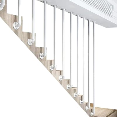 Binnentrappen Leuning - L-vormige trap - Veiligheid Binnen - Smeedijzeren Materiaal - 150cm - Wit
