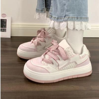 Lente en Herfst Nieuwe Dikke Zolen Veelzijdige Studenten Sport Kleine Witte Schoenen Tide 40 roze
