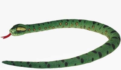 Pluche knuffel slang anaconda - groen - 150 cm - kraalogen - reptielen knuffels