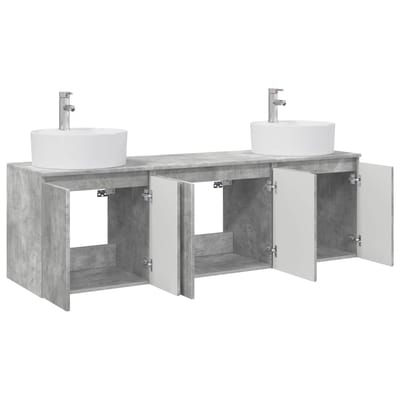 vidaXL - Badkamerkast - set - 3 - st - Betongrijs - 161,5 - x - 44,5 - x - 82 - cm