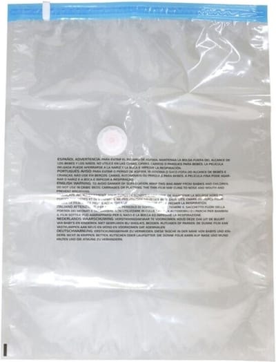 Bolsa Vacuumzakken voor kleding/textiel - Vacuum opbergzakken - 2x stuks - transparant - 45 x 60 cm - Ook voor kussens en dekens