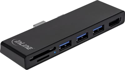InLine® MultiHub, Surface Pro 4/5/6, 3x USB-A 3.2 female, HDMI 4K, kaartlezer