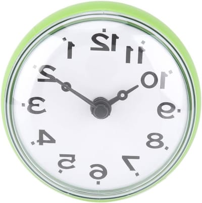 Waterdichte ronde mini wandklok voor badkamer, keuken, woonkamer en slaapkamer - Groen, decoratief en functioneel