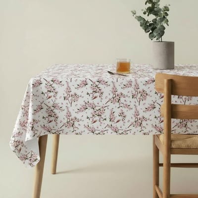 Protecttable - Tafelzeil Cherryblossom Birds 140x160cm - Tafelkleed Afwasbaar - Kunststof
