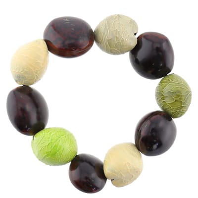 Behave - Groen bruine kralenarmband - Natuurlijke look - Casual stijl