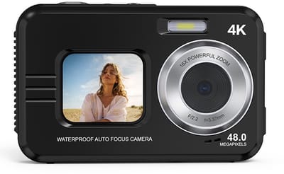 Onderwatercamera waterdicht 48MP/4K/16x zoom/dubbel scherm/autofocus