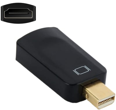 Mini Displayport (Mini DP) naar HDMI Female adapter kabel connector - compact - voor o.a. iMac, monitor, tv en beamer - zwart