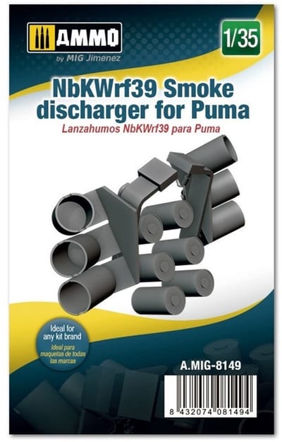 AMMO by Mig Jimenez Modelbouwpakket - AMMO MIG 8149 NBKWRF39 Smoke Discharger for Puma Resin onderdeel - 1:35 - Modelbouw