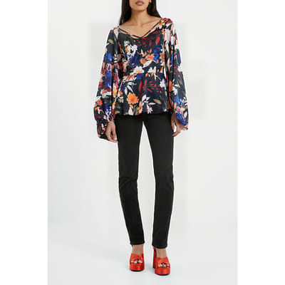 French Connection Brooke Aleeya Satin Top Black Größe: 8 | Blusen Outlet | Damen | Schwarz