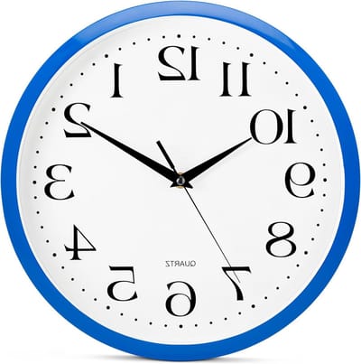 Wandklok - Stille Klok - Thuis Gebruiken - Niet-tikkend Uurwerk - 12 Inch - Blauw