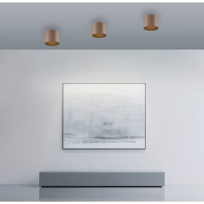 LED badkamer plafondlamp PURE Point, bronskleurig, Ø 11 cm, IP44