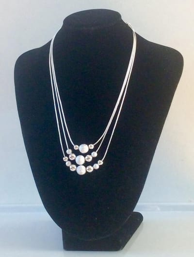 N3 Collecties 925 Sterling Zilver Charmant 3 Lagen Kralen Hanger Ketting Sieraden Voor Vrouw