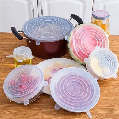 Ourine 6pcs - Set Couvercles Alimentaires en Silicone | Ensemble de couvercles Extensibles Multicolores | Couvercles r A191