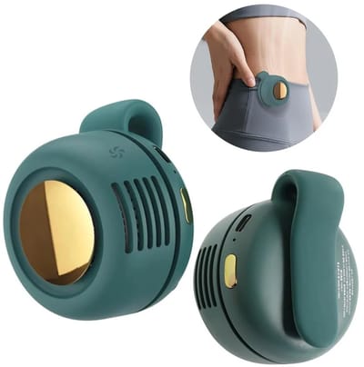 Handventilator, draagbaar, stil, bladloos mini-clipventilator, drie instelbare windsnelheden, 360° draaibaar, geschikt voor gebruik buitenshuis en op reis.