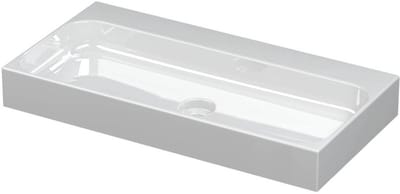 INK Unit Wastafel Porselein Zonder Kraangat incl. Porseleinen Click Plug - 800x400x100 mm - Glans Wit