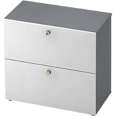 TOPAS LINE archiefkast, 2 dossierhoogtes, met volledig uittrekbare lade, grafiet/wit