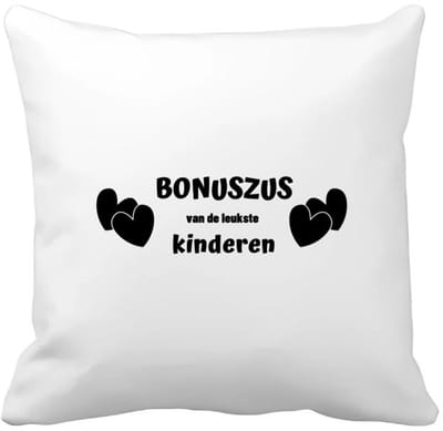 Akyol - bonuszus van de leukste kinderen Kussen hoes - Zus - de leukste zus - verjaardag - cadeautje voor zus - kado - geschenk - 40 bij 40 cm