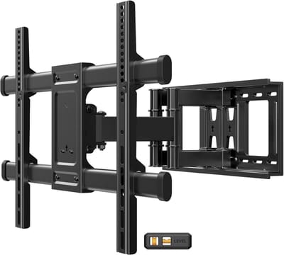 Muurbeugel voor TV 37-75 inch - Kantelbaar Draaibaar met Dubbele Arm - Max. VESA 600x400mm - Geschikt voor LED LCD Vlakke en Curved schermen - Belastbaar tot 60 kg Tv beugel draaibaar