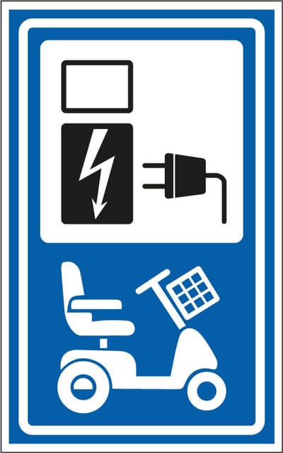 Opladen elektrische scootmobielen bord - kunststof 200 x 125 mm