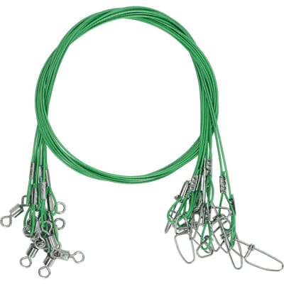 10 stuks 50cm Visdraad Rigs met Anti-Bijt Vislijn met Draaiers Ine ers Groen groen