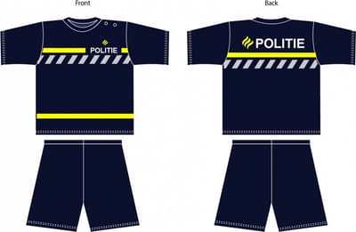Fun2Wear - Politie Shortama Kids | Marine - Katoen - Maat 98