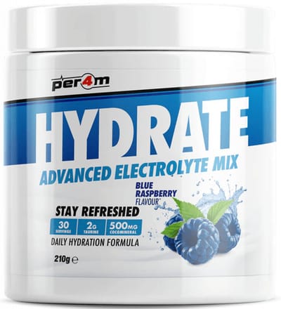 Per4m - Hydrate - Advanced Electrolyte Mix - Blue Raspberry - 30 servings - Elektrolyten - Electrolytes - Elektrolyten poeder - Sportdrank - Sportdrank poeder - Taurine