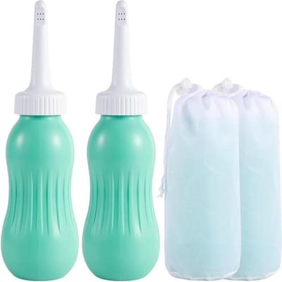 Perineale fles voor postpartum herstel - 500 ml - groen - 2 stuks - vrouwelijke hygiëne Peri bottle