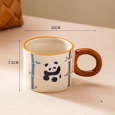 Creatief Cadeau Panda Mok Schattige Nationale Schat Hoge Mooie Keramische Koffiekop Kantoor Handgemaakte Mok Huishoudelijke Mok 400ml