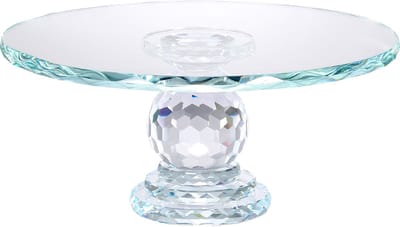 Uten Taartplateau met voet - Taartplateau Draaibaar - Taartschaal - Taartstandaard - Diameter 27 cm - Voor decoratie en presenteren - Kristallen glas | B-Stijl