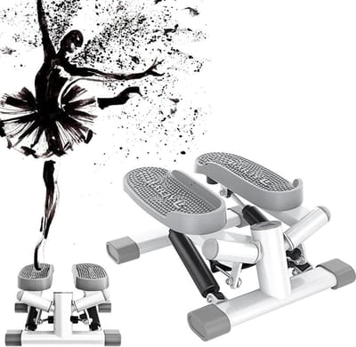 Stepper met banden - Thuistrainer - Full body training - Dubbele hydraulische staven - 100 kg draagvermogen - Zwart