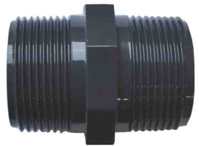 PVC AG x AG dubbele nippel 1 1/4"