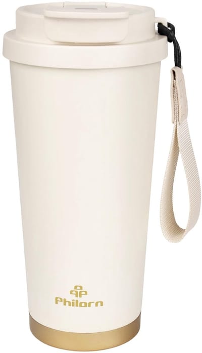 Dailygoods- Thermobeker 500 ml - Koffiebeker voor onderweg - Deksel - Roestvrij staal 316 - Keramische binnenkant - Vaatwasmachinebestendig