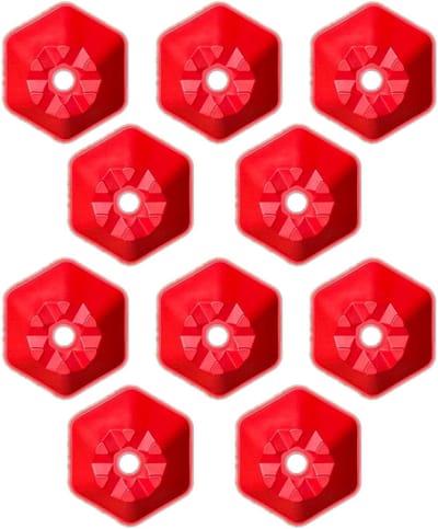 Zeskantkegels Set - Space Markers Discs - Sporttraining Agility - Stapelbaar Windbestendig - 18cm Breedte 5cm Hoogte - Rood