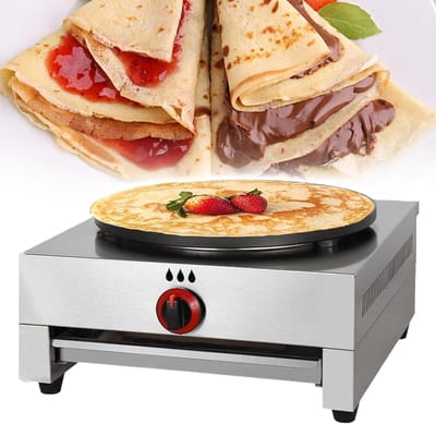 Crêpemaker Bakplaat - Pannenkoekenmaker Fornuis - Ontbijt Maken - Antiaanbak Gelijkmatig - 40 cm - Zwart