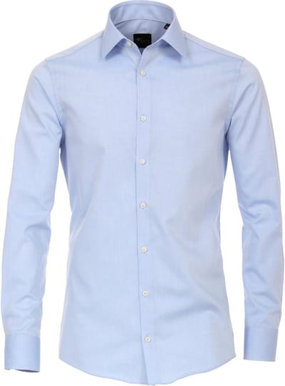 VENTI modern fit overhemd - mouwlengte 72 - lichtblauw - Strijkvrij - Boordmaat: 45 (EU maat: XXL)