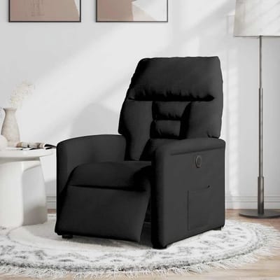 Elektrische relaxstoel - Comfortabele fauteuil - Tv kijken - Traploze verstelling - 72 x 90 x 99 cm - Zwart