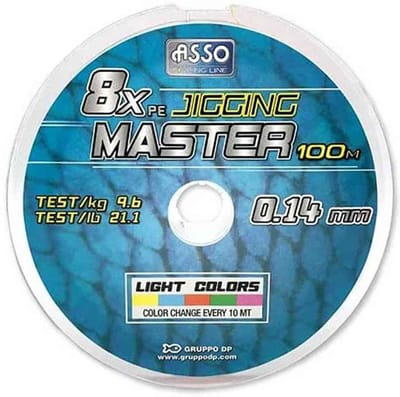 Asso Pe Jigging Master 100 M Gevlochten Vislijn Veelkleurig 0.180 mm