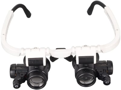 Dailygoods - Head Mount Vergrootglas - LED Vergrootglas - Perfect voor Sieraden en Reparaties - Verstelbare Hoofdband - Handig voor Nauwkeurige Observ...
