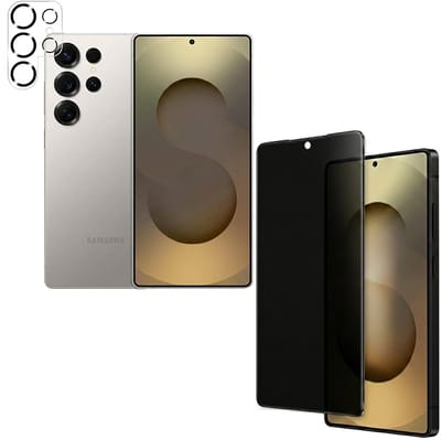 Casemania Set van Prive Glas Screenprotector en Camera Lens Shield Geschikt voor Samsung Galaxy S26 Ultra - Gehard Prive Glas Screenprotector en Camera Lens Protector Shield - Volledig Bescherming Set