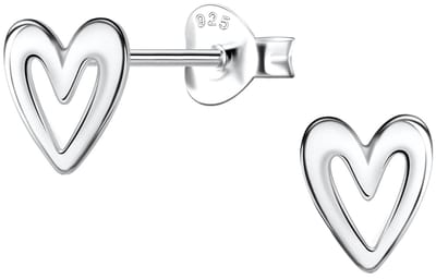Joy|S - Zilveren hartjes oorbellen - hartje 6 x 7 mm - oorknoppen - sterling zilver 925