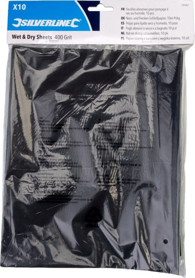Silverline Nat en droog schuurpapier - waterproof - korrel 400 - 230 x 280 mm - 10 stuks