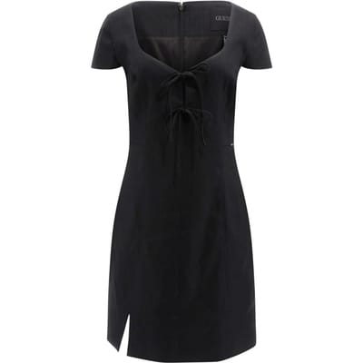 GUESS  Eco Isabeau Bows Mini Dr Jet Black A996 Size: L | Mini Dresses Outlet | Dames | Zwart