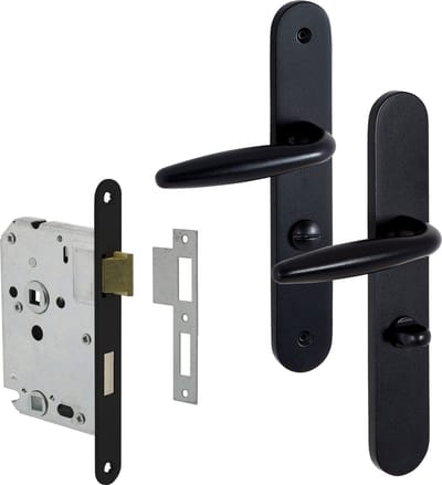 Eliot® Sofia deurbeslag set WC63 - incl. insteekslot vrij/bezet - slotafstand 63mm - mat zwart