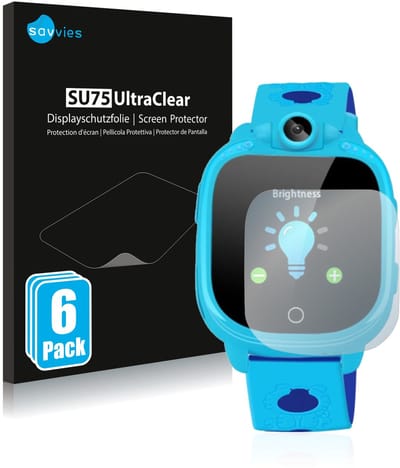 Savvies - Screenprotector voor Prograce 1.5" Kids Smartwatch - Folie Beschermfolie transparant 6 Stuks