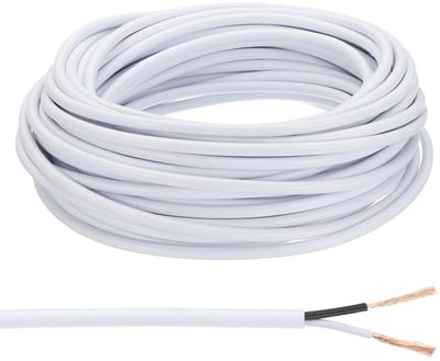 Elektrische Draad - Flexibele Kabel - Doe-het-zelf Projecten - UL Gecertificeerd - 50 ft Lengte - Wit