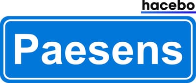 Hacebo - Plaatsnaam Sticker - 29x10 CM - Paesens sticker - Verkeersborden sticker - grappige cadeaus - Paesens