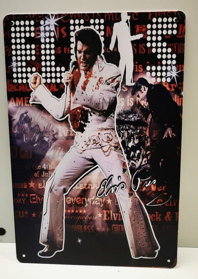 Metalen wandbord - Elvis Presley - Mancave - Wand Decoratie - Metal sign - Mancave decoratie - Decoratie - Metalen borden - Tekst borden - Metalen bord