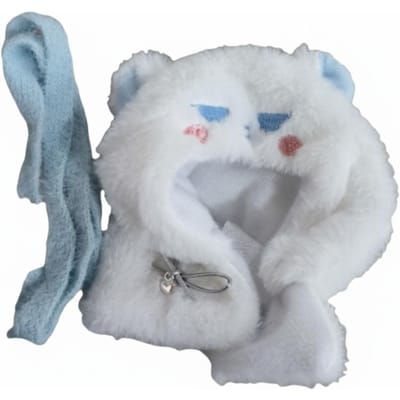Cape en peluche 10cm Vêtements pour poupée en coton Ensemble Mignon Vêtements pour poupée 20cm Tenue Habillage Ensemble de vêtements pour poupée bleue Accessoires pour poupée white