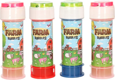 10x Boerderij dieren bellenblaas flesjes met spelletje 60 ml voor kinderen - Uitdeelspeelgoed - Grabbelton speelgoed