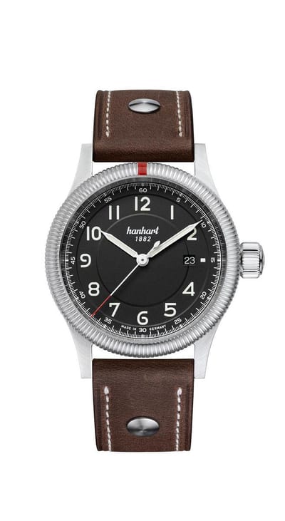 Hanhart Pioneer One Horloge Zwart, bruine band